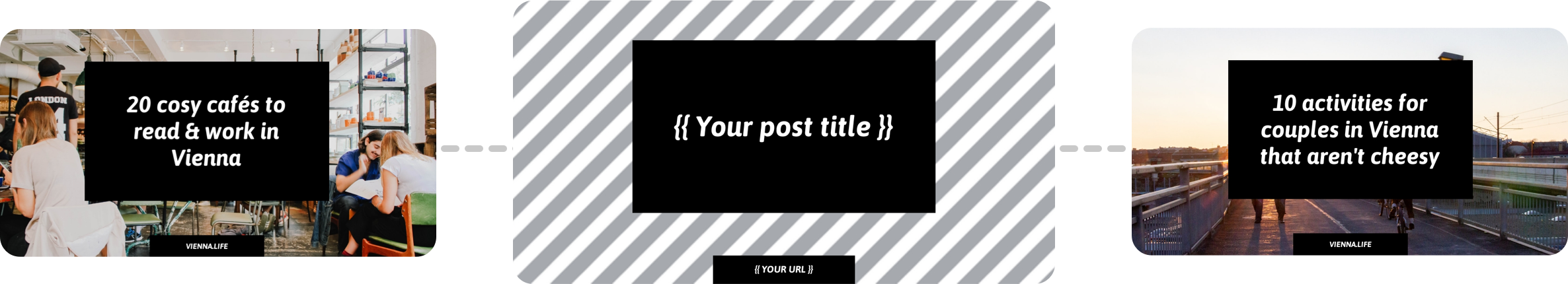Example of a Placid image template and generated design variations