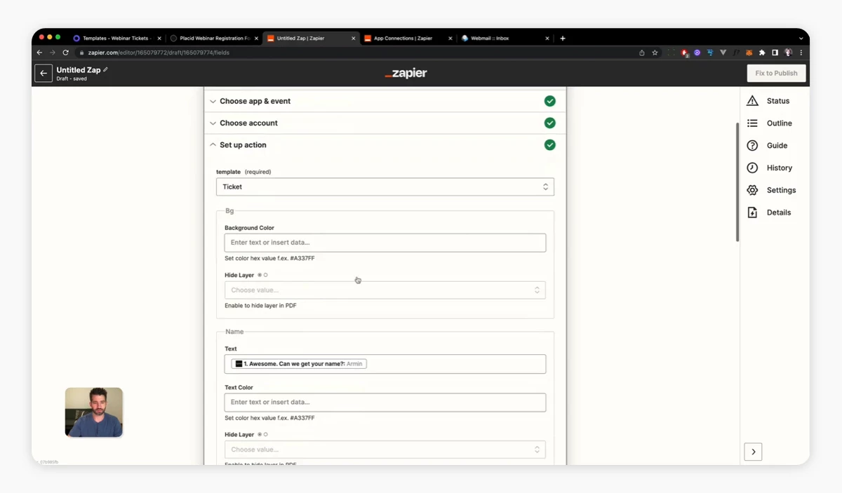 Dynamic Placid template layers in Zapier