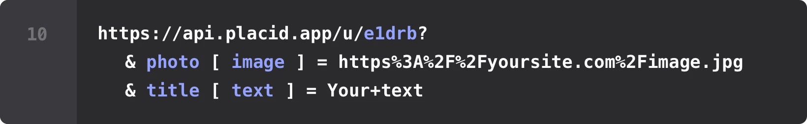 Placid URL API example