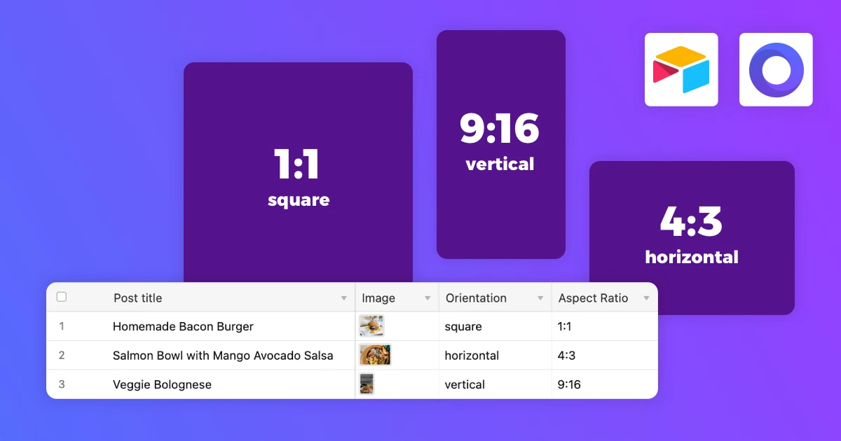 Image for Article How to auto-calculate the aspect ratio and orientation of Airtable images (for creative automations)