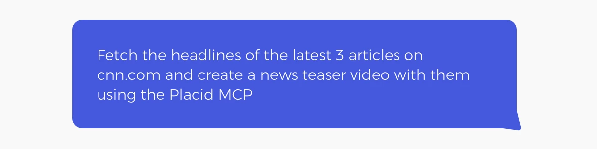 Example of a prompt for a video generated with the Placid MCP