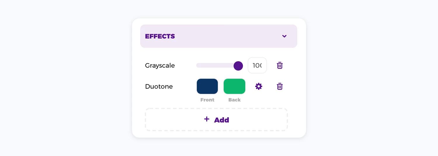 Placid Editor - Duotone settings