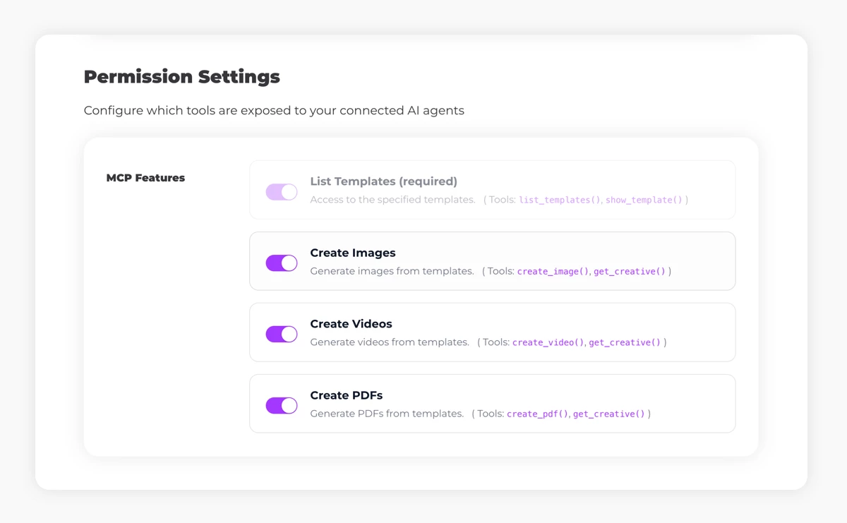 Placid MCP permission settings