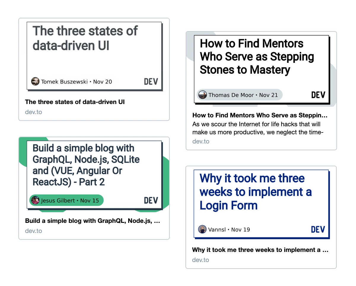 dev.to Twitter Article Previews
