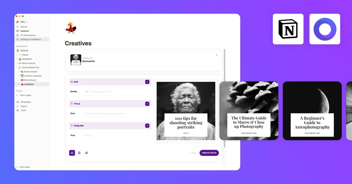 Image for Article How to create your social media visuals with a Notion widget