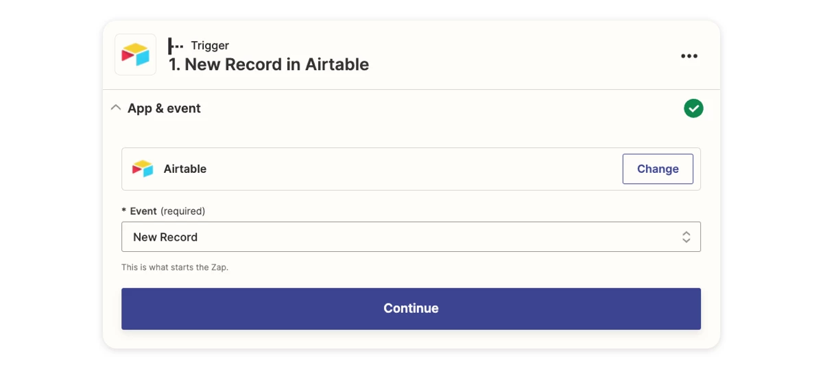 Zapier Trigger - New record in Airtable