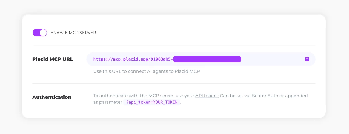 Placid MCP base settings