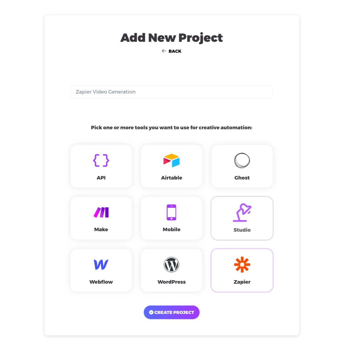 New Placid project with Zapier integration