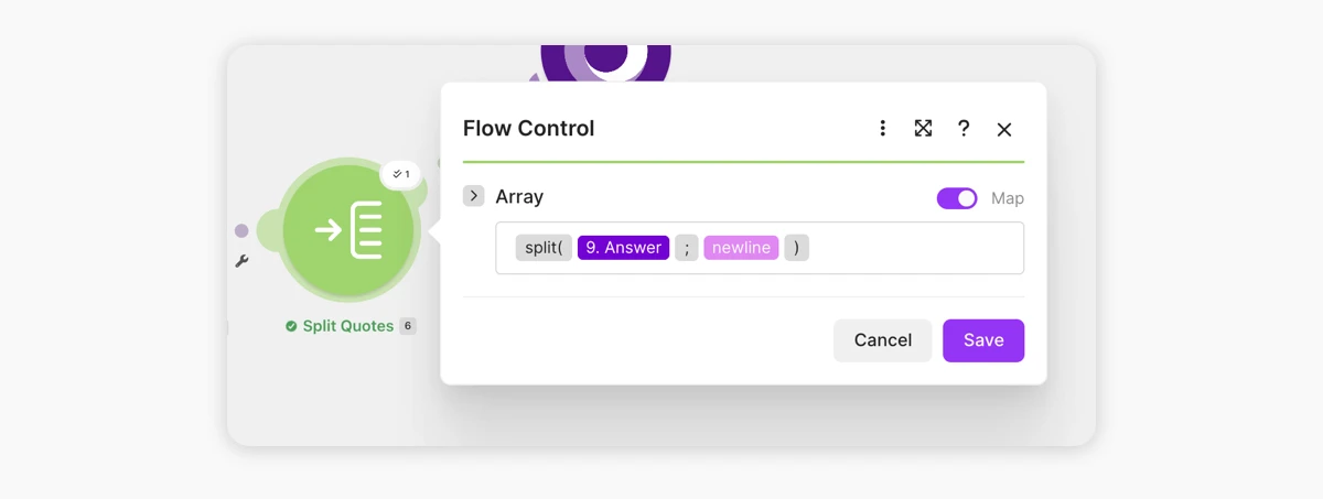 Split AI anwer in Make iterator module