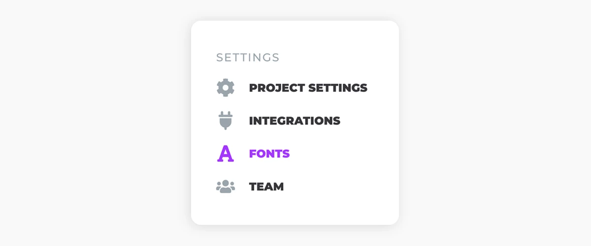 Placid Font Settings Menu