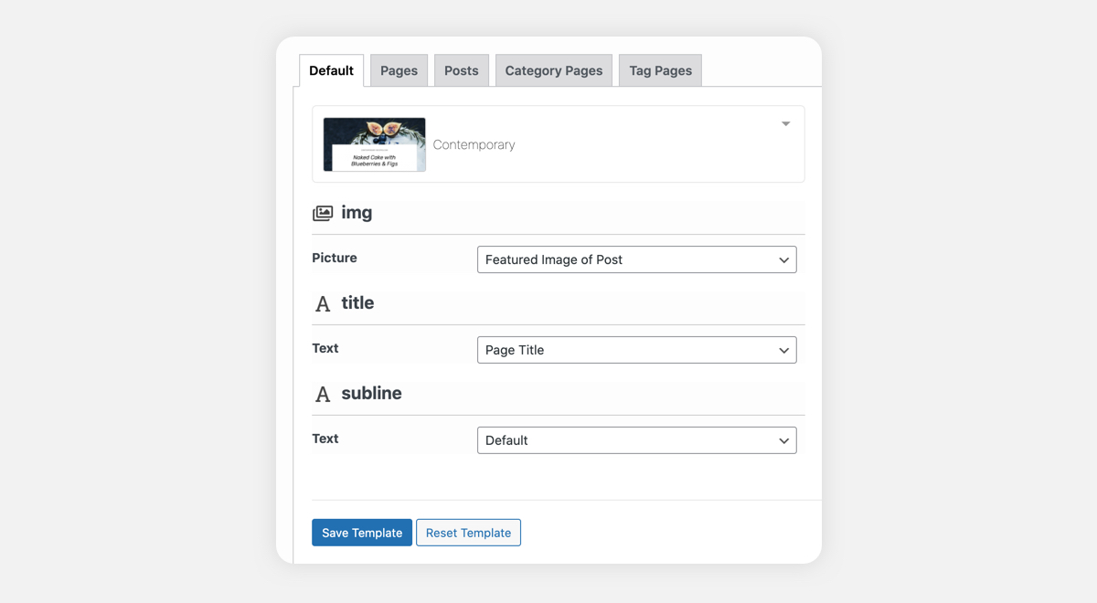Template mapping in the Placid WordPress plugin
