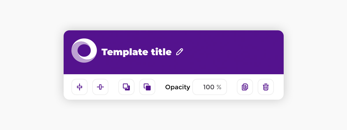 Placid template editor - element toolbar