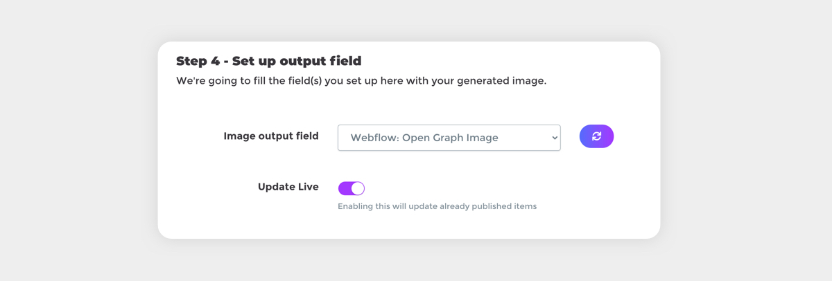 Update Placid images on already published Webflow posts - Update live