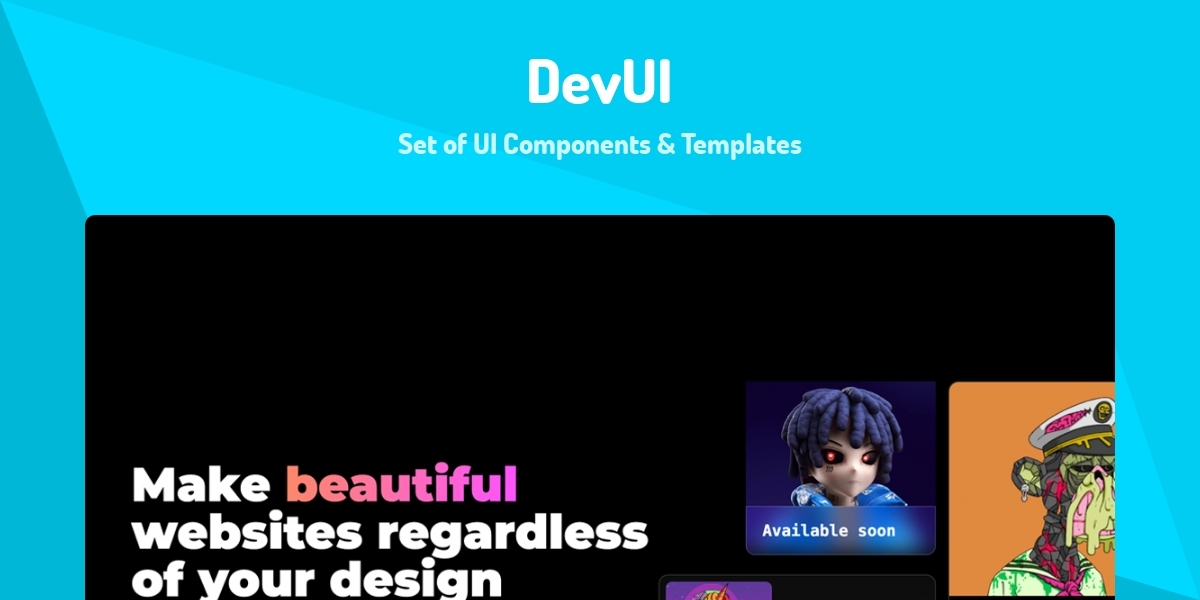 DevUI - Set of UI Components & Templates - Made with React.js