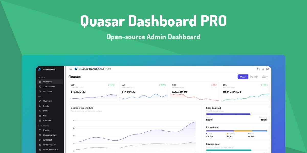 Quasar Dashboard PRO