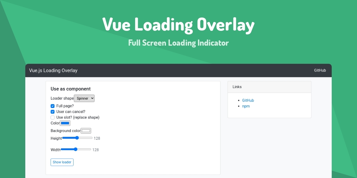 Vue Loading Overlay - Full Screen Loading Indicator - Made with Vue.js